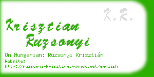 krisztian ruzsonyi business card